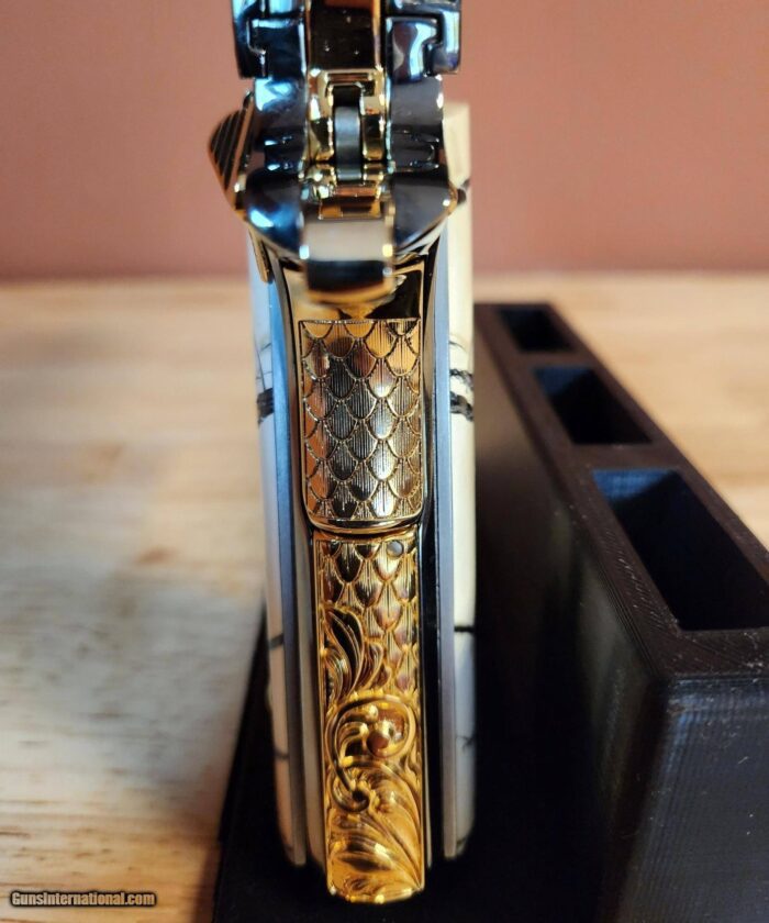 Colt 0911-C .38 SUPER OMG STUNNING ENGRAVED BLACK NICKEL with 24k Gold small parts. MAMOUTH MOLAR GRIPS. - Image 10