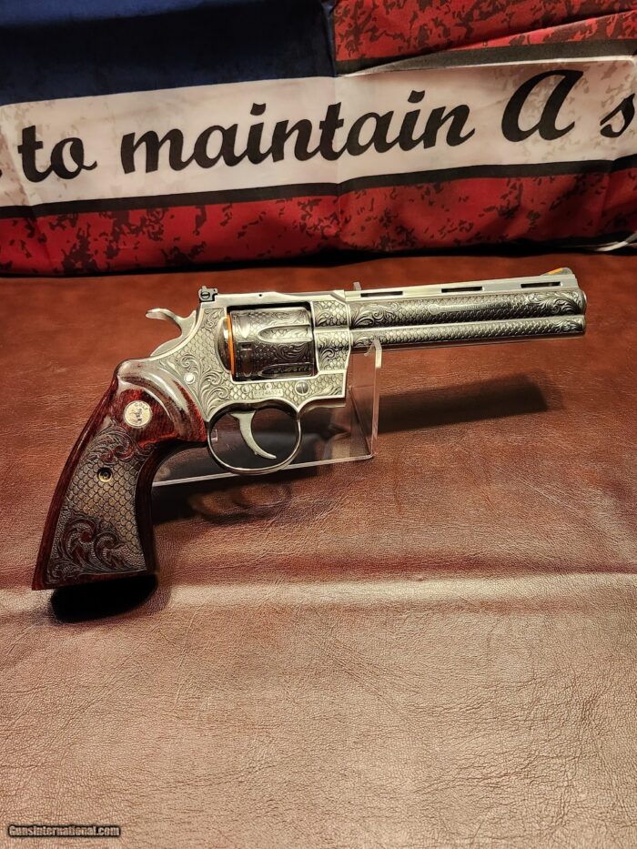 2020 Colt Python 6" .357 Fully Engraved AAA Coverage.