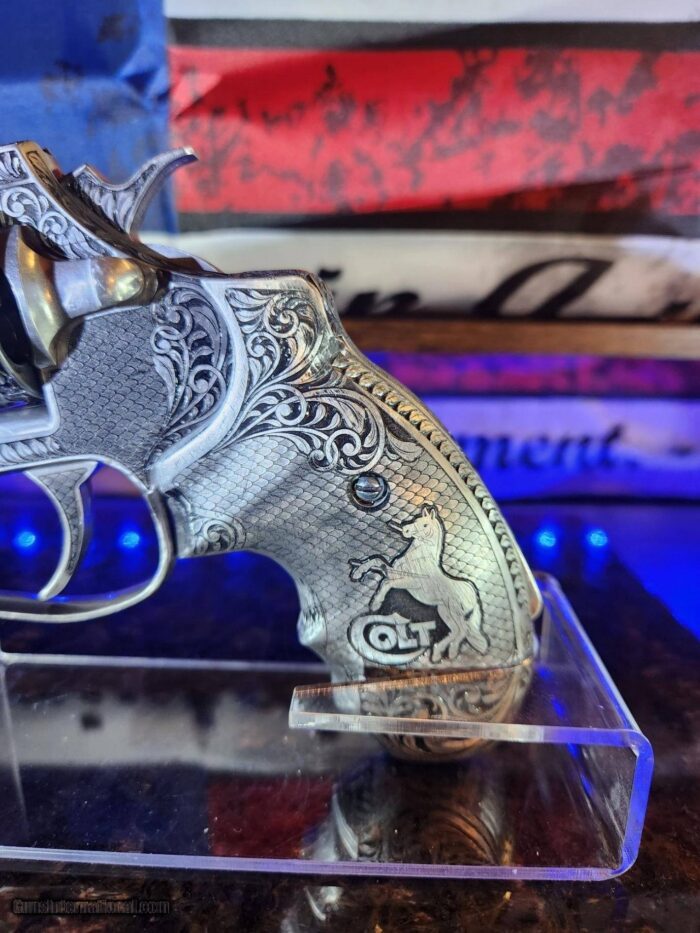 Real One Of A Kind Fully Engraved Colt King Cobra 3" 357 Magnum Stainless - Image 6