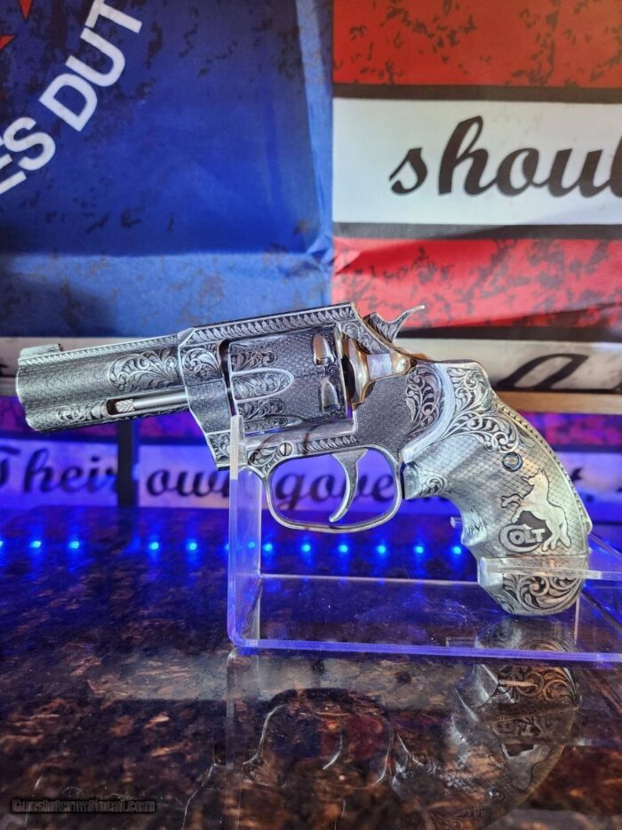 Real One Of A Kind Fully Engraved Colt King Cobra 3" 357 Magnum Stainless