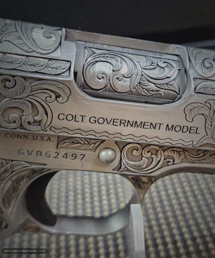 Colt .38 Super Pancho Villa Deeply Engraved Stainless Steele - Image 12