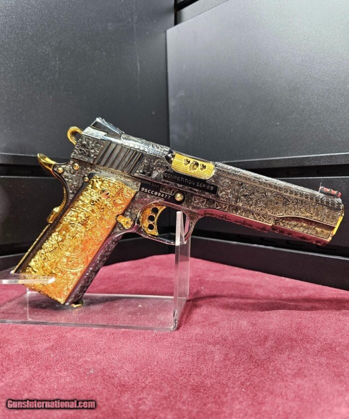 Colt Competition series 9mm WOW black nickel plated Aztec engraved with 24K gold small parts