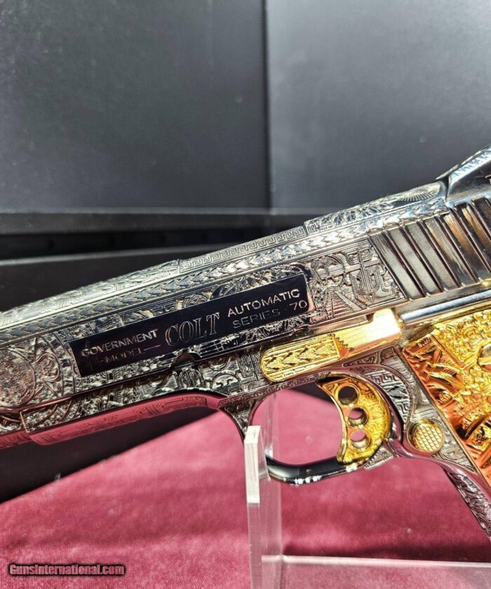 Colt Competition series 9mm WOW black nickel plated Aztec engraved with 24K gold small parts - Image 2