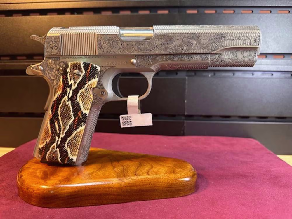 Colt 1911 Series 70 SS - Fully Engraved Snake - Image 13