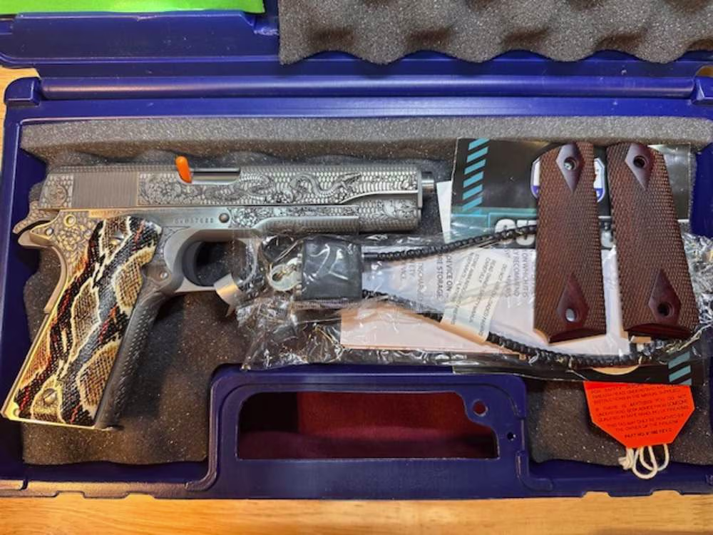 Colt 1911 Series 70 SS - Fully Engraved Snake - Image 14